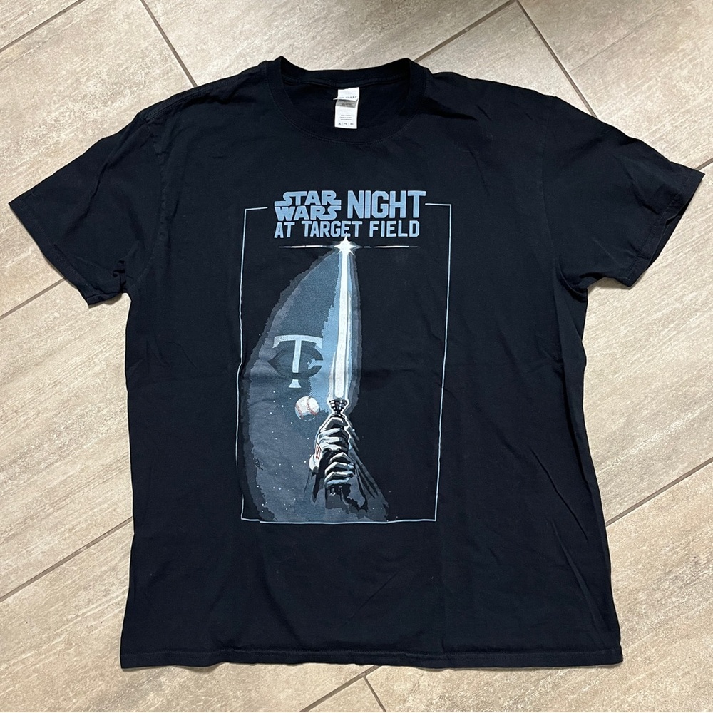 GILDAN Minnesota Twins Star Wars Short Sleeve Tee Shirt Men’s Size XL Black